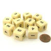 Dice>Set of 10 D6 Six-Sided 16mm Opaque Numbered Dice - Ivory with Black Numbers - Your Source for Gaming Essentials