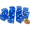 Dice>Set of 10 D6 Square Edged 19mm Dice - Transparent Blue with White Pips - Your Source for Gaming Essentials