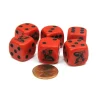 Dice>Set of 6 Dragon 16mm D6 Round Edge Creature Dice - Red with Black Pips - Your Source for Gaming Essentials