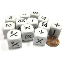 Dice>Set of 12 Educational Addition Subtraction Multiplication Division Math Dice - Your Source for Gaming Essentials