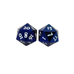 Dice>Set of 2 Heavy D20 Metal Dice - Blue - Your Source for Gaming Essentials
