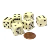 Dice>Set of 6 Hedgehog 16mm D6 Round Edged Animal Dice - Ivory with Black Pips - Your Source for Gaming Essentials