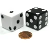 Dice>Set of 2 Inverse D6 25mm Large Opaque Jumbo Dice - 1 White and 1 Black - Your Source for Gaming Essentials