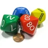 Dice>Set of 4 Jumbo 29mm Place Value D10 Dice - Number Die for Counting 0 to 9,999 - Your Source for Gaming Essentials