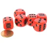 Dice>Set of 6 Ladybug 16mm D6 Round Edged Animal Dice - Red with Black Pips - Your Source for Gaming Essentials