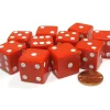 Dice>Set of 10 Large Six Sided Square Opaque 19mm D6 Dice - Red with White Pips - Your Source for Gaming Essentials