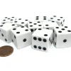 Dice>Set of 10 Large Six Sided Square Opaque 19mm D6 Dice - White with Black Pips - Your Source for Gaming Essentials