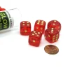 Dice>Set of 5 16mm D6 Glow In the Dark Spots Dice in Tube - Red - Your Source for Gaming Essentials