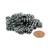 Dice>Set of 50 8mm Six-Sided D6 Small Square-Edge Dice - Black with White Pips - Your Source for Gaming Essentials