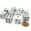 Dice>Set of 10 Six Sided Round Corner Opaque 16mm D6 Dice - White with Black Pip - Your Source for Gaming Essentials
