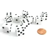 Dice>Set of 10 Six Sided Square Opaque 16mm D6 Dice - White with Black Pip Die - Your Source for Gaming Essentials