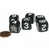 Dice>Set of 6 Skull and Crossbones 16mm Numerical Dice - Black with White Pips - Your Source for Gaming Essentials