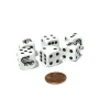 Dice>Set of 6 Skunk 16mm D6 Round Edged Animal Dice - White with Black Pips - Your Source for Gaming Essentials