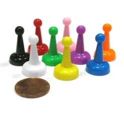 Board Games-Set of 9 Standard Pawns 25mm Peg Pieces for Board Game Play - Assorted Colors - Your Source for Gaming Essentials