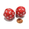 Dice>Set of 2 Triantakohedron D30 30 Sided 33mm Jumbo Dice - Red w White Numbers - Your Source for Gaming Essentials
