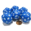 Dice>Set of 6 Triantakohedron D30 30 Sided 33mm Jumbo Dice - Blue w White Numbers - Your Source for Gaming Essentials