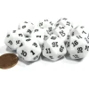 Dice>Set of 10 Twenty Sided 19mm D20 Opaque RPG Dice - White with Black Numbers Die - Your Source for Gaming Essentials
