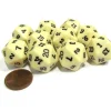 Dice>Set of 10 Twenty Sided 19mm D20 Opaque RPG Dice - Ivory with Black Numbers Die - Your Source for Gaming Essentials