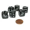 Dice>Set of 6 Unicorn 16mm D6 Round Edge Animal Dice - Black with White Pips - Your Source for Gaming Essentials