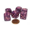 Dice>Set of 6 Unicorn 16mm D6 Round Edge Animal Dice - Purple with Pink Pips - Your Source for Gaming Essentials