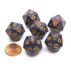 Dice>Speckled 20 Sided D20 Chessex Dice, 6 Pieces - Hurricane - Your Source for Gaming Essentials