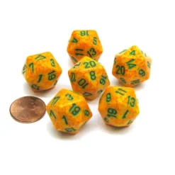 Dice>Speckled 20 Sided D20 Chessex Dice, 6 Pieces - Lotus - Your Source for Gaming Essentials
