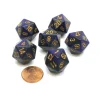 Dice>Speckled 20 Sided D20 Chessex Dice, 6 Pieces - Golden Cobalt - Your Source for Gaming Essentials