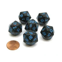 Dice>Speckled 20 Sided D20 Chessex Dice, 6 Pieces - Blue Stars - Your Source for Gaming Essentials