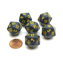 Dice>Speckled 20 Sided D20 Chessex Dice, 6 Pieces - Twilight - Your Source for Gaming Essentials