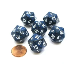 Dice>Speckled 20 Sided D20 Chessex Dice, 6 Pieces - Stealth - Your Source for Gaming Essentials