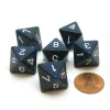 Dice>Speckled 15mm 8 Sided D8 Chessex Dice, 6 Pieces - Stealth - Your Source for Gaming Essentials