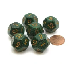 Dice>Speckled 18mm 12 Sided D12 Chessex Dice, 6 Pieces - Golden Recon - Your Source for Gaming Essentials