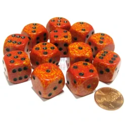 Dice>Speckled 16mm D6 Chessex Dice Block (12 Dice) - Fire - Your Source for Gaming Essentials