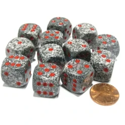 Dice>Speckled 16mm D6 Chessex Dice Block (12 Dice) - Granite - Your Source for Gaming Essentials