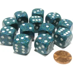 Dice>Speckled 16mm D6 Chessex Dice Block (12 Dice) - Sea - Your Source for Gaming Essentials