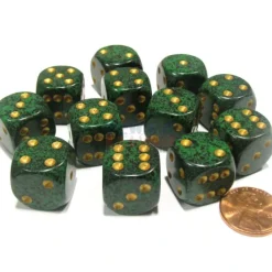 Dice>Speckled 16mm D6 Chessex Dice Block (12 Dice) - Golden Recon - Your Source for Gaming Essentials