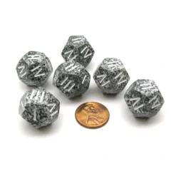 Dice>Speckled Roman Granite D4 Chessex Dice, 6 Pieces Roman Numerals - Your Source for Gaming Essentials