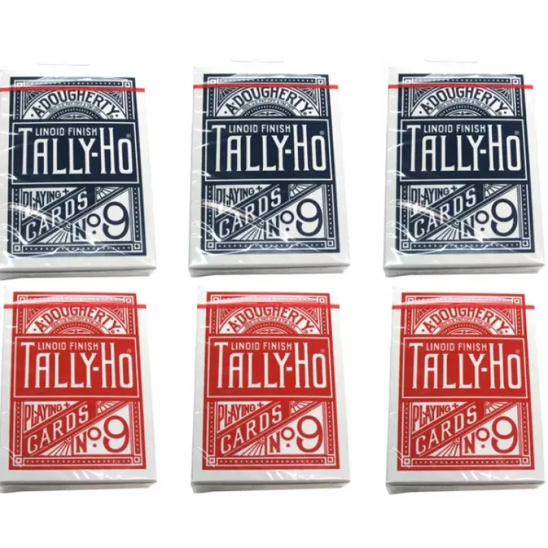Cards-Tally-Ho, Fan Circle Back Style, Playing Cards - 3 Red and 3 Blue Decks - Your Source for Gaming Essentials