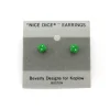 Dice>Tiny 5mm Post Stud Dice Earrings - Opaque Green with White Pips - Your Source for Gaming Essentials