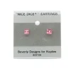 Dice>Tiny 5mm Post Stud Dice Earrings - Transparent Pink with White Pips - Your Source for Gaming Essentials