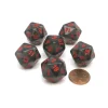 Dice-Translucent 20mm 20 Sided D20 Chessex Dice, 6 Pieces - Smoke with Red Numbers - Your Source for Gaming Essentials