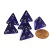 Dice>Translucent 18mm 4 Sided D4 Chessex Dice, 6 Pieces - Purple with White - Your Source for Gaming Essentials