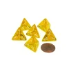 Dice>Translucent 18mm 4 Sided D4 Chessex Dice, 6 Pieces - Yellow with White Numbers - Your Source for Gaming Essentials