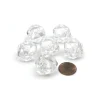 Dice>Translucent 20mm 20 Sided D20 Chessex Dice, 6 Pieces - Clear with White Numbers - Your Source for Gaming Essentials