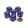Dice>Translucent 15mm 6 Sided D6 Chessex Dice, 6 Pieces - Purple with White Numbers - Your Source for Gaming Essentials