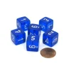 Dice>Translucent 15mm 6 Sided D6 Chessex Dice, 6 Pieces - Blue with White Numbers - Your Source for Gaming Essentials
