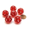 Dice-Translucent 18mm 12 Sided D12 Chessex Dice, 6 Pieces - Red with White - Your Source for Gaming Essentials