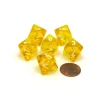 Dice-Translucent 15mm 8 Sided D8 Chessex Dice, 6 Pieces - Yellow with White Numbers - Your Source for Gaming Essentials