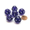 Dice>Translucent 18mm 12 Sided D12 Chessex Dice, 6 Pieces - Purple with White - Your Source for Gaming Essentials
