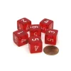 Dice>Translucent 15mm 6 Sided D6 Chessex Dice, 6 Pieces - Red with White Numbers - Your Source for Gaming Essentials